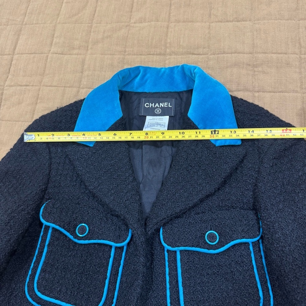 Chanel Fall 2007 Ready To Wear Runway Tweed Wool Black Jacket Blazer Size 40 - Picture 10 of 14